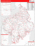New Bedford Metro Area Digital Map Red Line Style